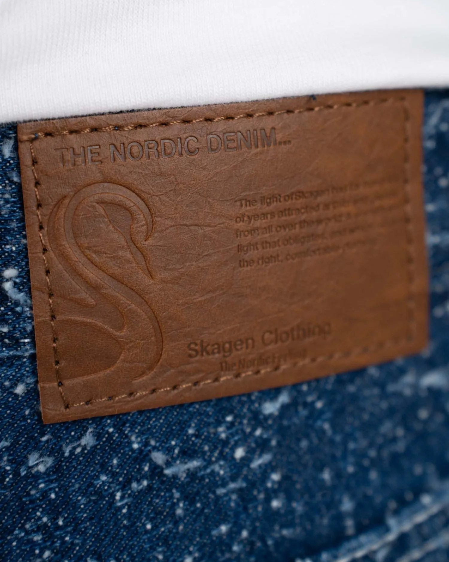 Textured Denim Jeans Mid Blue