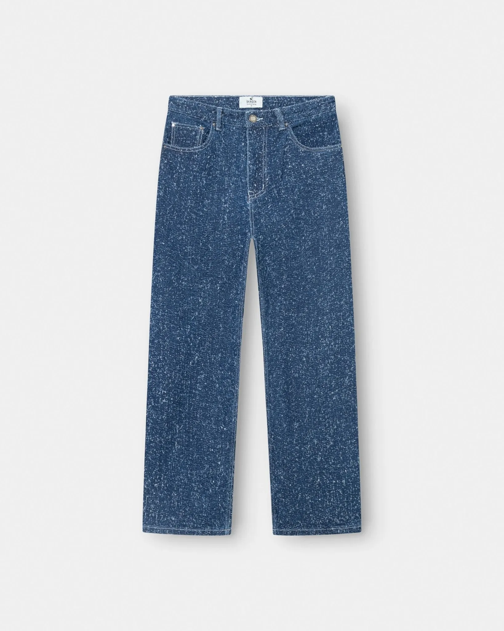 Textured Denim Jeans Mid Blue